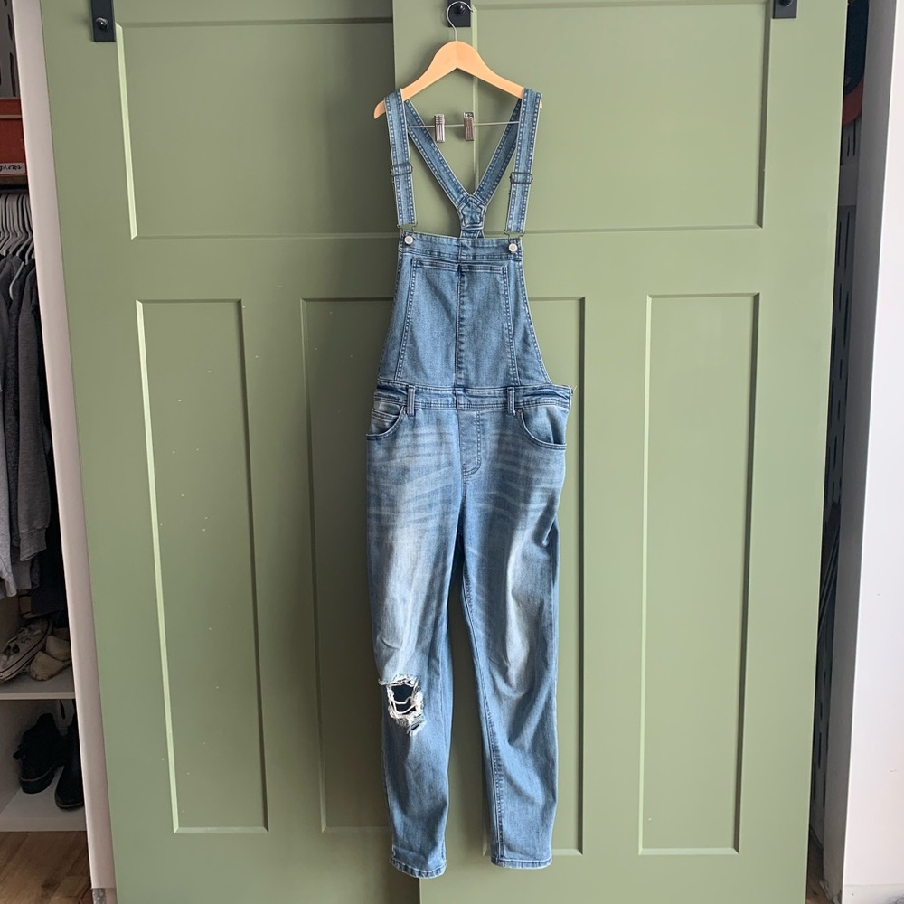 🖤 Celebrity Pink Stretchy Blue Denim Bib Overalls